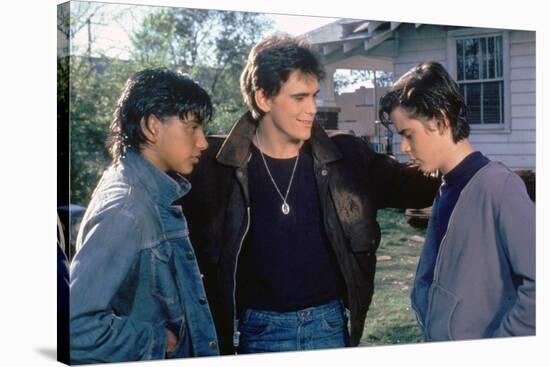 THE OUTSIDERS, 1982 directed by FRANCIS FORD COPPOLA Ralph Macchio, Matt Dillon andThomas C. Howell-null-Stretched Canvas