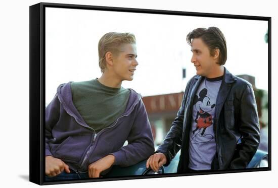 THE OUTSIDERS, 1982 directed by FRANCIS FORD COPPOLA Thomas C. Howell and Emilio Estevez (photo)-null-Framed Stretched Canvas