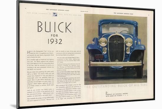 The Outstanding Buick of All Time, The Eight with Everything for Everybody-null-Mounted Art Print