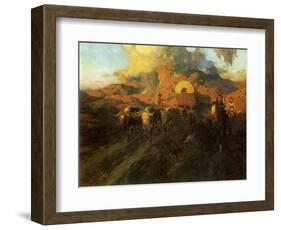 The Overland Trail, 1926-Frank Tenney Johnson-Framed Giclee Print