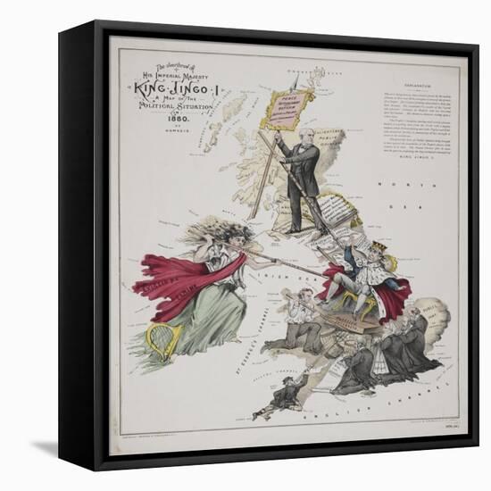 The Overthrow of His Imperial Majesty King Jingo I, A Map of the Political Situation in 1880-Frederick W Rose-Framed Stretched Canvas