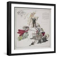 The Overthrow of His Imperial Majesty King Jingo I, A Map of the Political Situation in 1880-Frederick W Rose-Framed Giclee Print