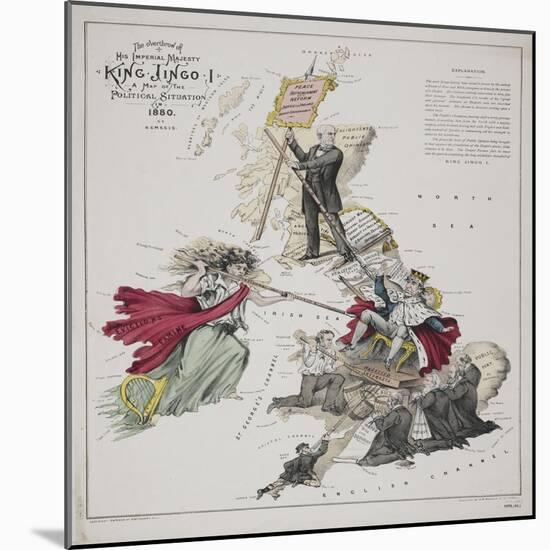 The Overthrow of His Imperial Majesty King Jingo I, A Map of the Political Situation in 1880-Frederick W Rose-Mounted Giclee Print