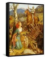 The Overthrowing of the Rusty Knight-Arthur Hughes-Framed Stretched Canvas