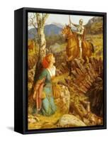 The Overthrowing of the Rusty Knight-Arthur Hughes-Framed Stretched Canvas