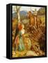 The Overthrowing of the Rusty Knight-Arthur Hughes-Framed Stretched Canvas