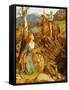 The Overthrowing of the Rusty Knight-Arthur Hughes-Framed Stretched Canvas