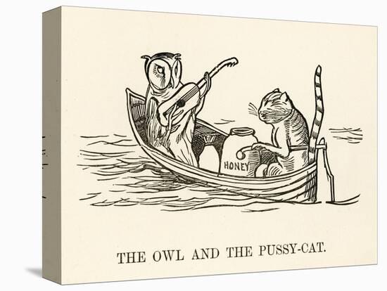 The Owl and the Pussy-Cat Went to Sea in a Beautiful Pea- Green Boat-Edward Lear-Stretched Canvas