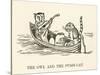 The Owl and the Pussy-Cat Went to Sea in a Beautiful Pea- Green Boat-Edward Lear-Stretched Canvas