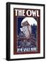 The Owl for Sale Here-Elisha Brown Bird-Framed Art Print