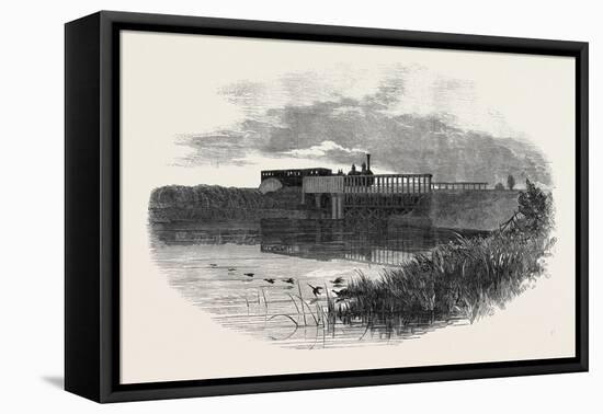 The Oxford and Birmingham Railway: Bridge over the Reservoir, at Solihull, 1852-null-Framed Stretched Canvas