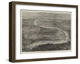 The Oxford and Cambridge Boat-Race, Bird's-Eye View of the Course-null-Framed Giclee Print