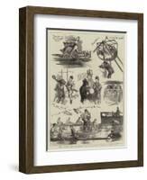 The Oxford and Cambridge Boat Race, Notes from the Press Boat-Sydney Prior Hall-Framed Giclee Print
