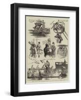 The Oxford and Cambridge Boat Race, Notes from the Press Boat-Sydney Prior Hall-Framed Giclee Print