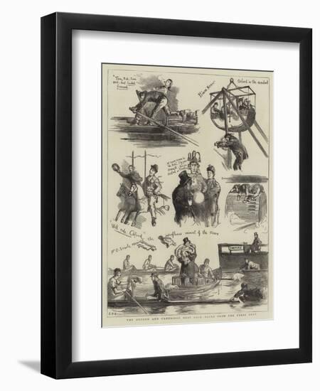 The Oxford and Cambridge Boat Race, Notes from the Press Boat-Sydney Prior Hall-Framed Giclee Print