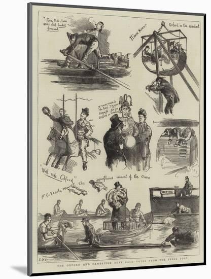 The Oxford and Cambridge Boat Race, Notes from the Press Boat-Sydney Prior Hall-Mounted Giclee Print