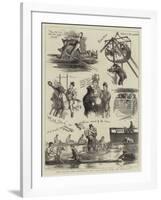 The Oxford and Cambridge Boat Race, Notes from the Press Boat-Sydney Prior Hall-Framed Giclee Print