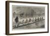 The Oxford and Cambridge Boat-Race, Practising on the Isis During the Floods-null-Framed Giclee Print