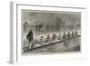 The Oxford and Cambridge Boat-Race, Practising on the Isis During the Floods-null-Framed Giclee Print