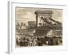 The Oxford and Cambridge Boat Race: Scene at Hammersmith Bridge-null-Framed Art Print