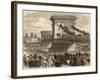 The Oxford and Cambridge Boat Race: Scene at Hammersmith Bridge-null-Framed Art Print