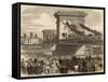 The Oxford and Cambridge Boat Race: Scene at Hammersmith Bridge-null-Framed Stretched Canvas