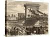 The Oxford and Cambridge Boat Race: Scene at Hammersmith Bridge-null-Stretched Canvas