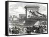 The Oxford and Cambridge Boat Race, Scene at Hammersmith Bridge-null-Framed Stretched Canvas