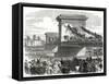 The Oxford and Cambridge Boat Race, Scene at Hammersmith Bridge-null-Framed Stretched Canvas