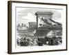 The Oxford and Cambridge Boat Race, Scene at Hammersmith Bridge-null-Framed Giclee Print