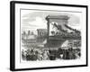 The Oxford and Cambridge Boat Race, Scene at Hammersmith Bridge-null-Framed Giclee Print