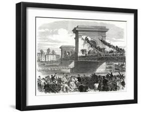 The Oxford and Cambridge Boat Race, Scene at Hammersmith Bridge-null-Framed Giclee Print