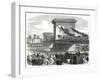 The Oxford and Cambridge Boat Race, Scene at Hammersmith Bridge-null-Framed Giclee Print