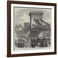 The Oxford and Cambridge University Boat-Race on Saturday Last, Scene at Hammersmith Bridge-null-Framed Giclee Print