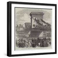 The Oxford and Cambridge University Boat-Race on Saturday Last, Scene at Hammersmith Bridge-null-Framed Giclee Print