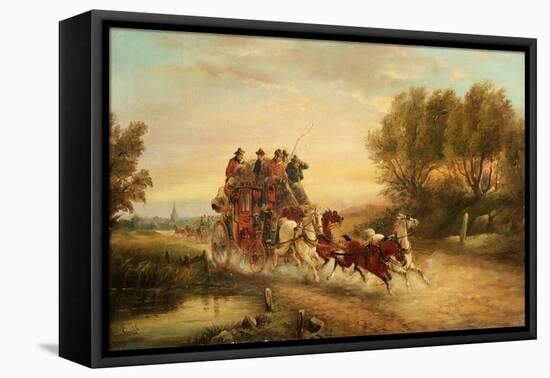 The Oxford to London Mail Coach, 1883-J.C. Maggs-Framed Stretched Canvas