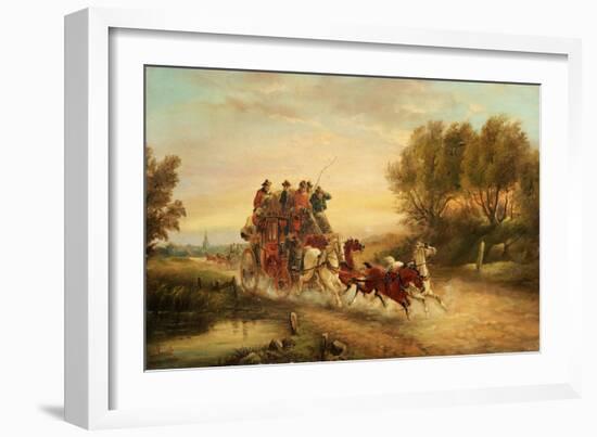 The Oxford to London Mail Coach, 1883-J.C. Maggs-Framed Giclee Print