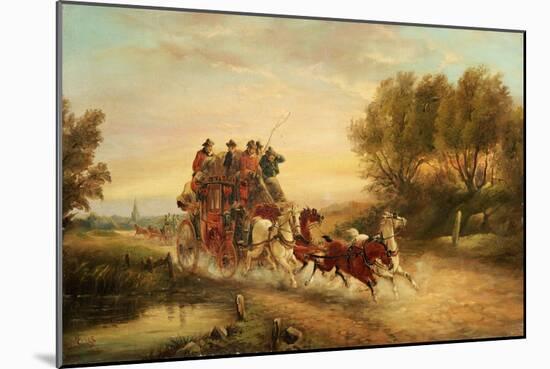 The Oxford to London Mail Coach, 1883-J.C. Maggs-Mounted Giclee Print