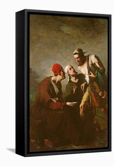 The Oyster and the Litigants-Auguste Theodule Ribot-Framed Stretched Canvas