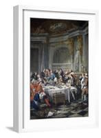 The Oyster Lunch. 1735-Jean Francois de Troy-Framed Art Print