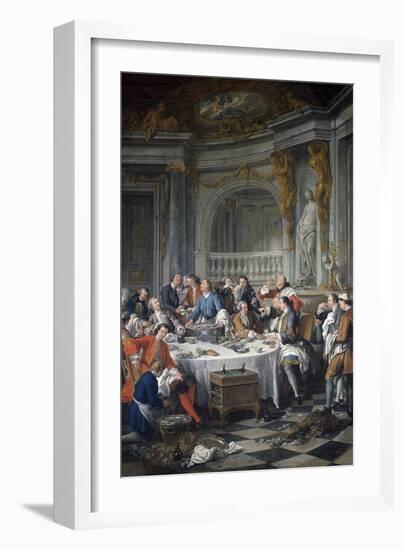 The Oyster Lunch. 1735-Jean Francois de Troy-Framed Art Print