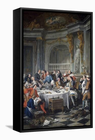 The Oyster Lunch. 1735-Jean Francois de Troy-Framed Stretched Canvas