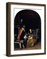 The Oyster Meal, 1659-Frans Van Mieris-Framed Giclee Print