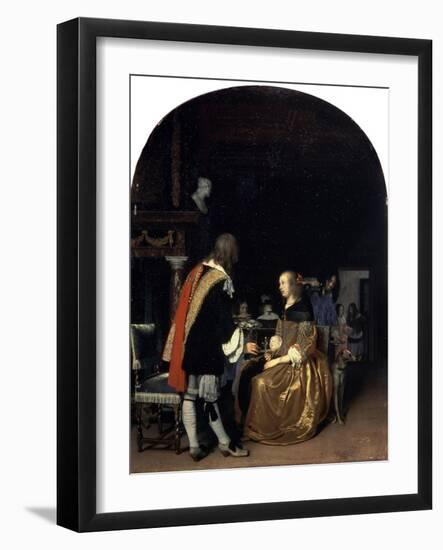 The Oyster Meal, 1659-Frans Van Mieris-Framed Giclee Print