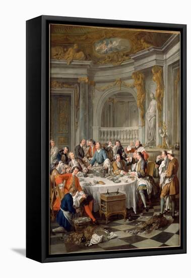 The Oyster Meal, 1735-Jean-François de Troy-Framed Stretched Canvas