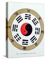 The Pa-Kua Symbol, Showing the Symbols For the Eight Changes, the Trigrams and Yin and Yang-null-Stretched Canvas