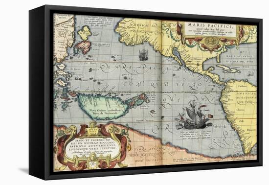 The Pacific Ocean, 1592-Abraham Ortelius-Framed Stretched Canvas