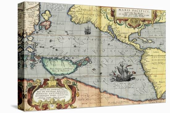 The Pacific Ocean, 1592-Abraham Ortelius-Stretched Canvas