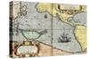 The Pacific Ocean, 1592-Abraham Ortelius-Stretched Canvas