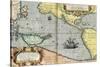 The Pacific Ocean, 1592-Abraham Ortelius-Stretched Canvas